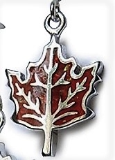 Anhnger & Kette, Silber, Zuchtopal, Maple Leaf, Southwest Art