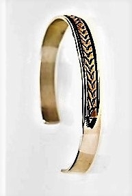 Armreif, 12 Kt Gold Filled auf Silber, Pathfinder Ornament, Navajo Art,   6 cm