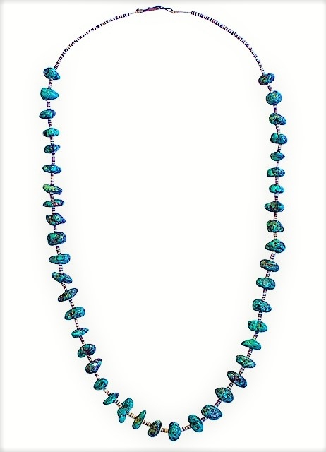 Halskette, Trkis*, natural Shell, Blue Rock, Kewa Hei Shi Art