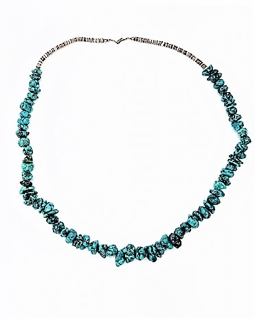 Halskette, Trkis*-natural Shell, Blue Rocks, Kewa Hei Shi Art, 67 cm