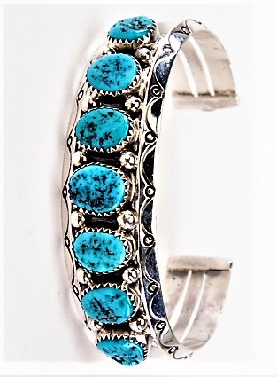 Armreif, Silber, Türkis*, Turquoise Route, Navajo Art, Ø 6 cm