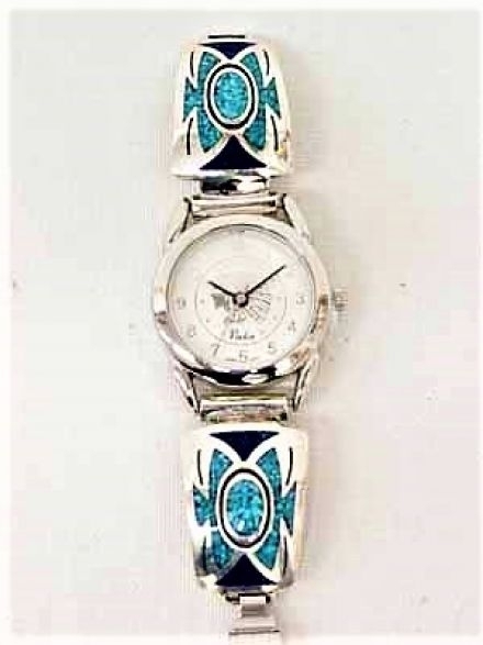 Damenuhr, Uhrtips Silber, Trkis-Lapislazuli, Butterfly, Southwest Art