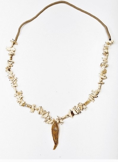 Halskette, Bone, Animal Fetishes, Heishi Art,   70 cm