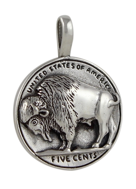Anhnger, Silber, American Buffalo, Southwest Ar  2 cm