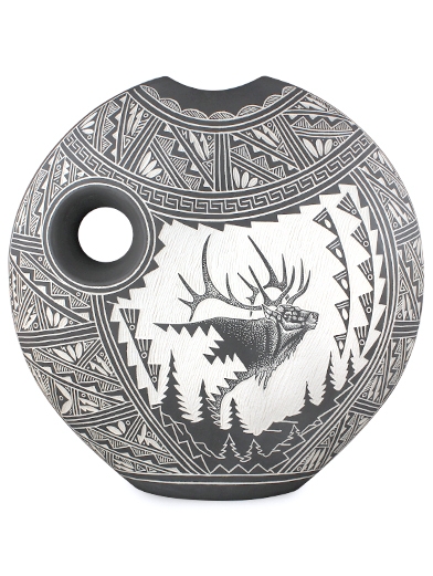 Vase Mountain Moose - Acoma Pottery Art