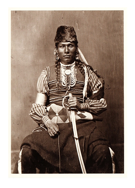 Postkarte Charging Hawk (Osage Pfadfinder)
