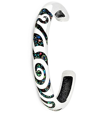 Armreif, Silber, Zuchtopal, Desert Snake Marks, Southwest Art, Ø 5,5 cm