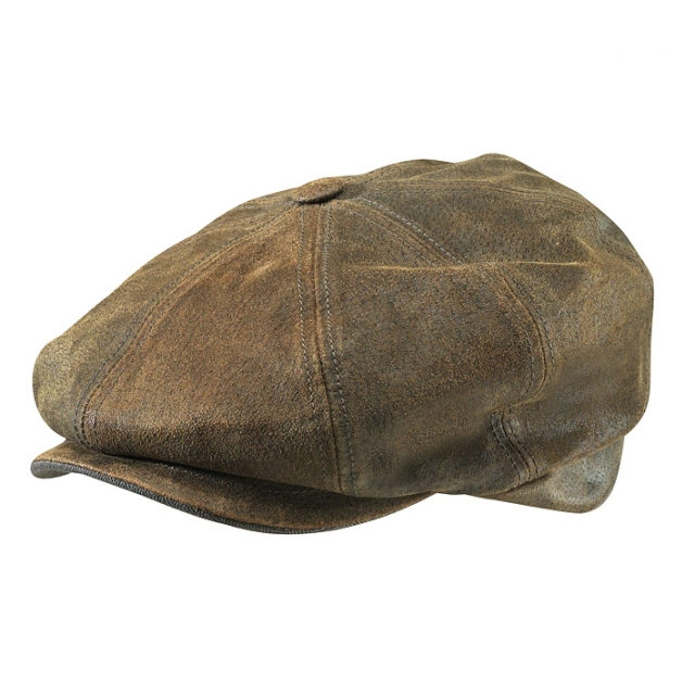 Stetson Hatteras Flatcap, Burney Leather - braun