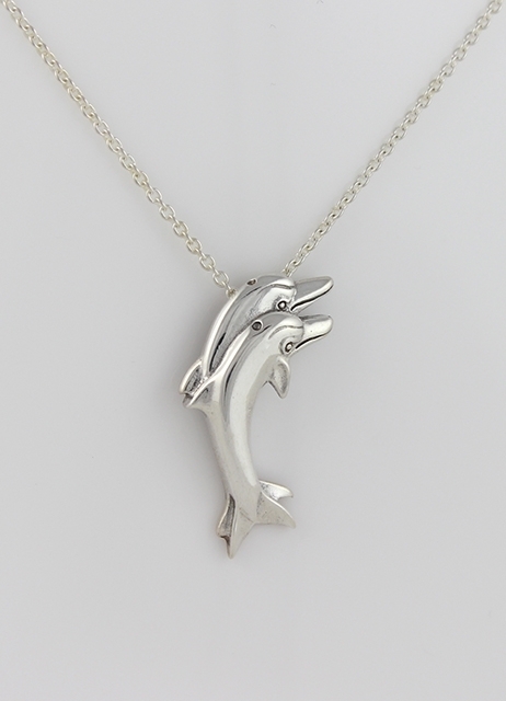 Indianerschmuck Anhänger Delfin 3-D Sterling Silber Dolphin 