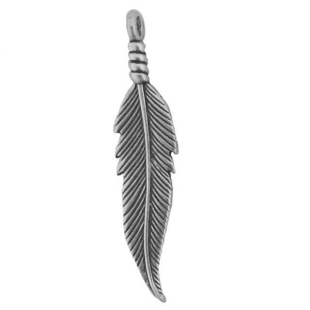 Anhänger, Silber, Stately Nice Feather, Southwest Art, 4 cm