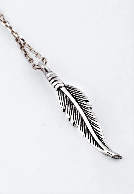 Kette & Anhänger, Silber, Nice Feather, 3,5 cm, Southwest Art